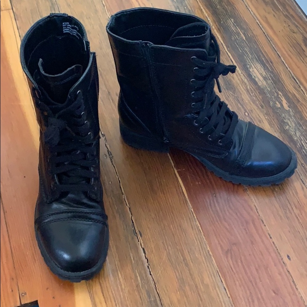 Black combat boots